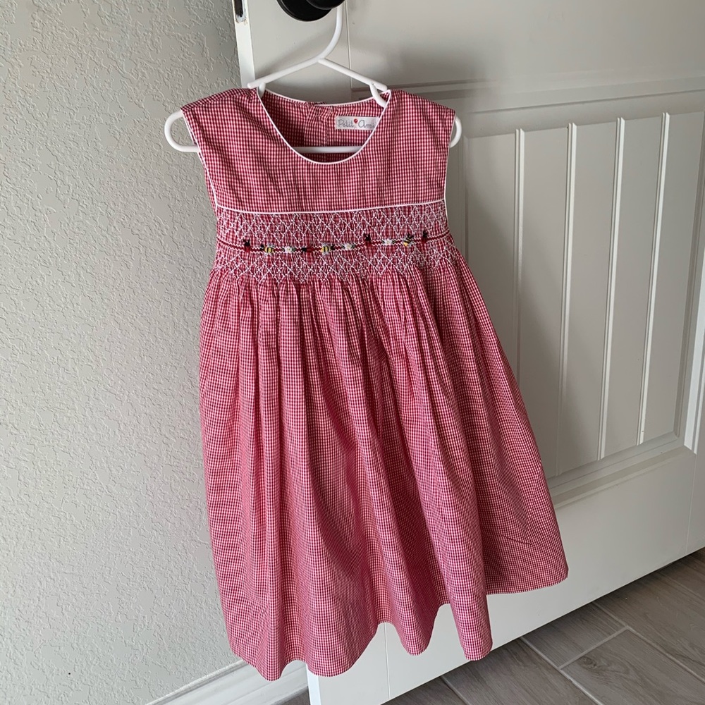 Girls Petit Ami Red Gingham Dress 4